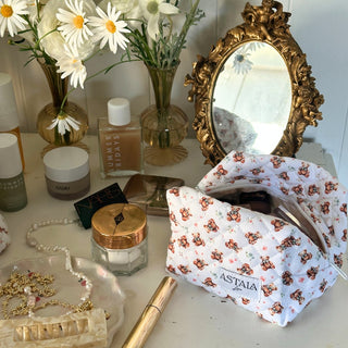 Quilted makeup bag makeup bag astala luna carry all makeup pouch pencil bag brushes bag makeup case vintage floral vanity case cosmetic bag Laptop case laptop bag quilted laptop cover laptop