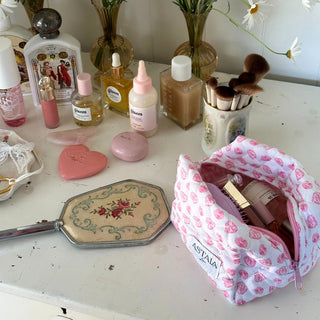Quilted makeup bag makeup bag astala luna carry all makeup pouch pencil bag brushes bag makeup case vintage floral vanity case cosmetic bag Laptop case laptop bag quilted laptop cover laptop