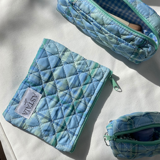 Astalaluna blue travel pouches for organized makeup skincare and accessories