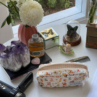 Quilted makeup bag makeup bag astala luna carry all makeup pouch pencil bag brushes bag makeup case vintage floral vanity case cosmetic bag Laptop case laptop bag quilted laptop cover laptop